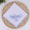 Delicate Embroidered Happy Tears Cotton Handkerchief Multipurpose Decorative Square Kerchief Wedding Party Favor 28x28cm