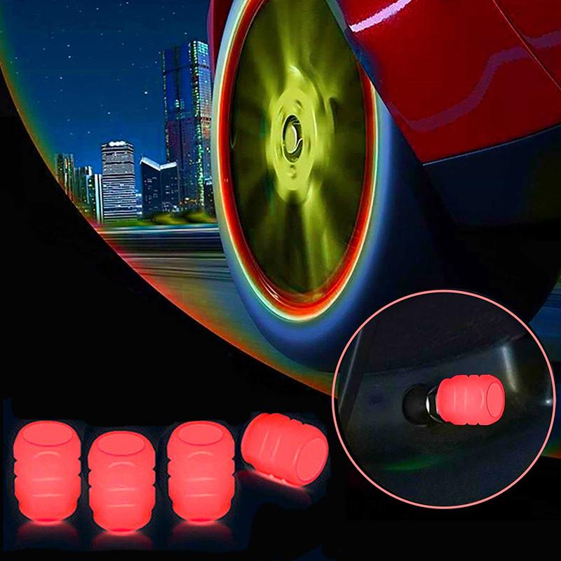4-Pack Luminous Valve Cap Fluorescente Luminosa Boca Cap Decoração Alto Brilho Dividido