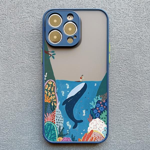 Whale Shockproof Funny Phone Case for iPhone 13 12 11 Pro Max Mini 16 15 14 Pro Max Plus X XR XS 7 8 Plus SE2 Back Cover Fundas