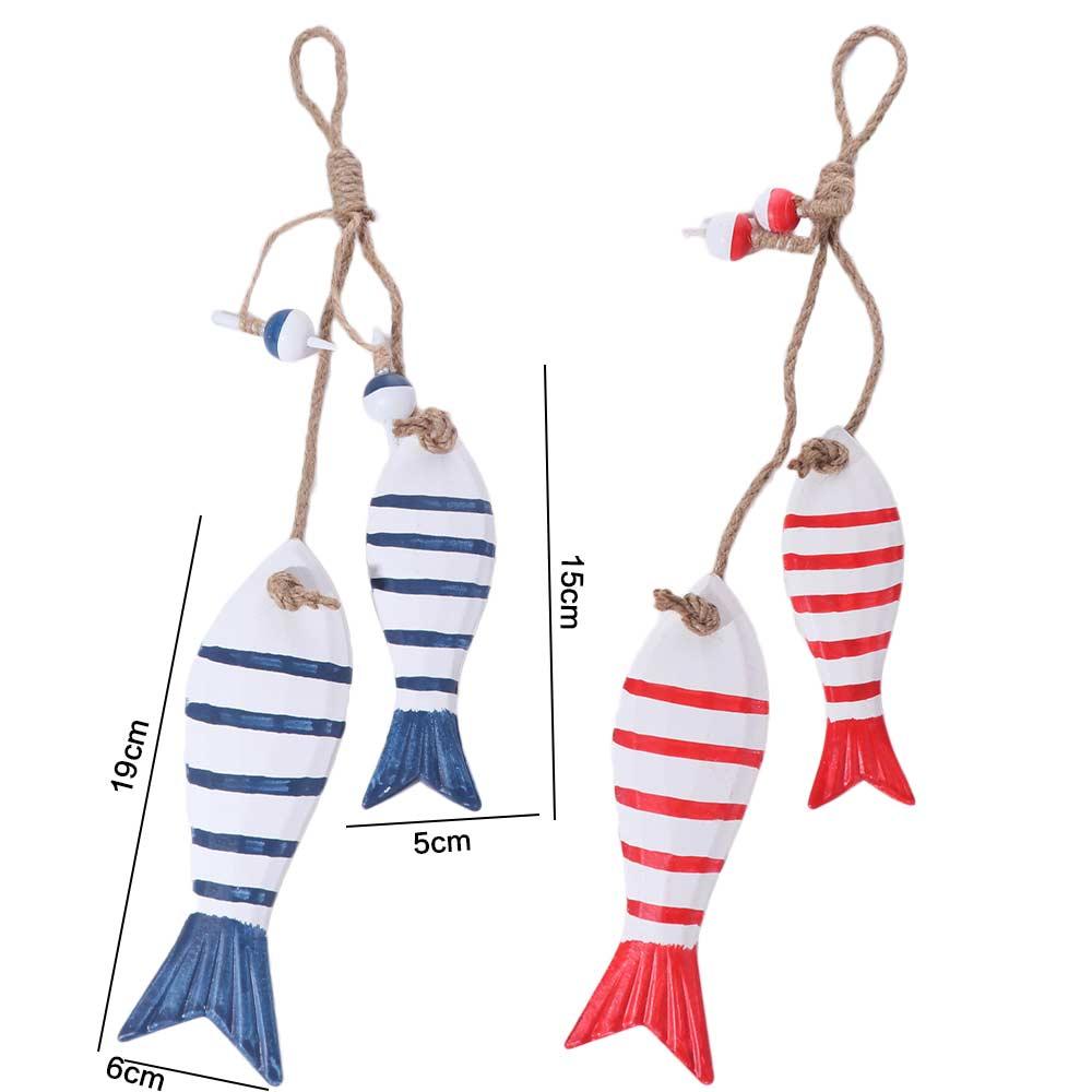 Ozean-Serie Mediterraner Holzfisch-Anhänger Rustikaler Strand-Wandschmuck Restaurant Zuhause