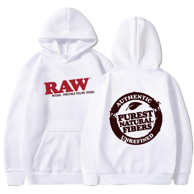 Autumn and winter RAW printed clothing men s hooded round neck fashionable warm hooded sweatshirt windproof sportswear S