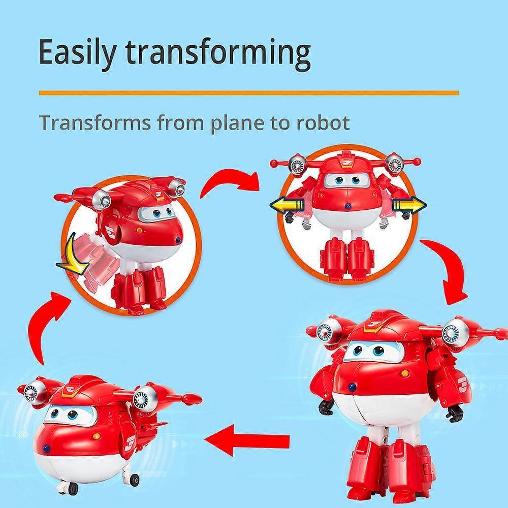 5-inch Transforming Jett, Dizzy and Donnie Airplane Robot Action Figures – Transformation Animation Kids' Toys