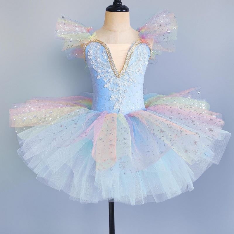 Toddler Sequined White Ballet Tutu Dress Girls Jazz Dance Costumes Children Ballerinas Tutu Outfits Kids Ballroom Dance Clothes