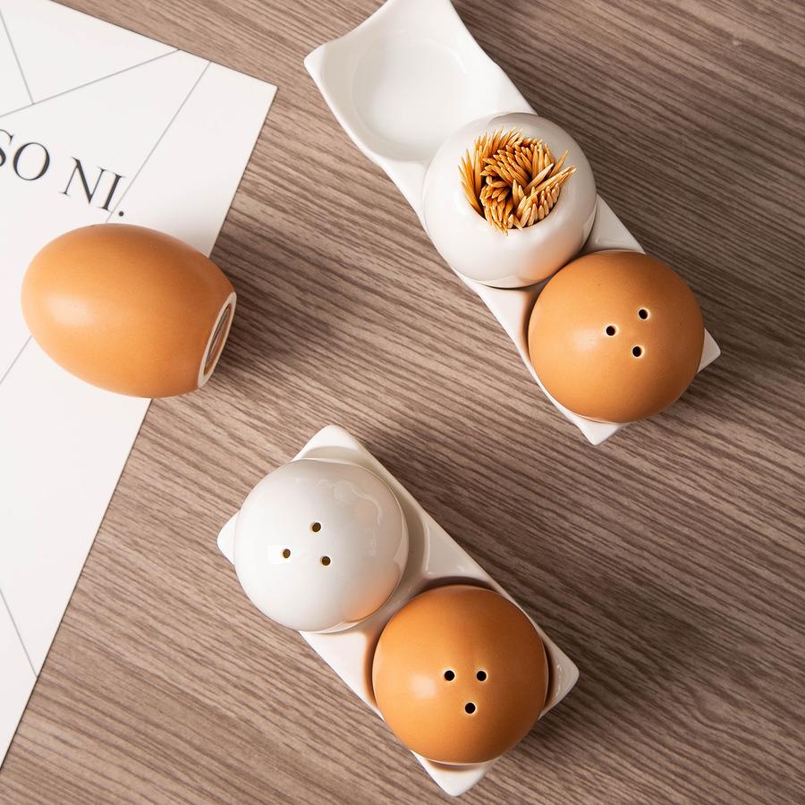 New Egg-Shaped Ceramic Spice Jar Seasoning Container Kitchen Restaurant Salt Pepper Sugar Jar