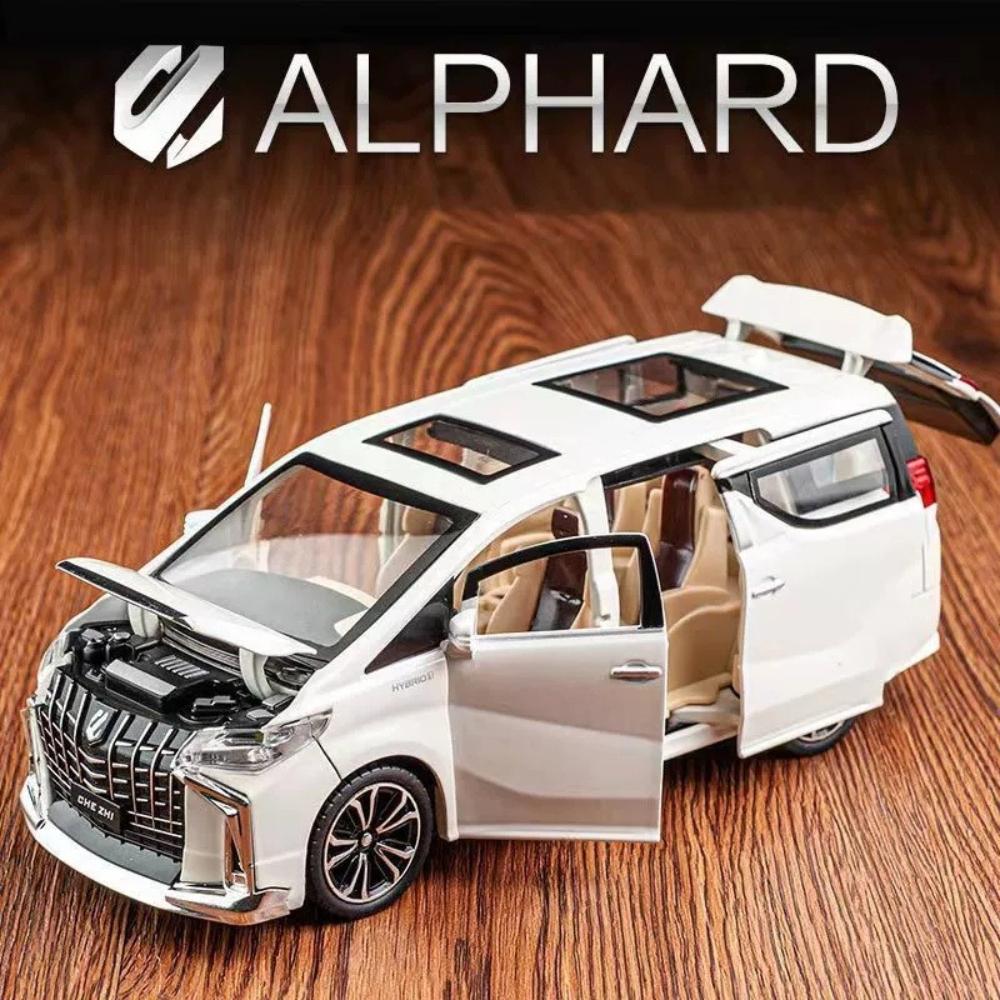 1:24 Alphard RAV4 Modello in Lega Giocattoli Auto Diecast 6 Portiere Aperte Suono Luci Pull Back Sterzo Ruota Anteriore Veicoli per Regali Adulti