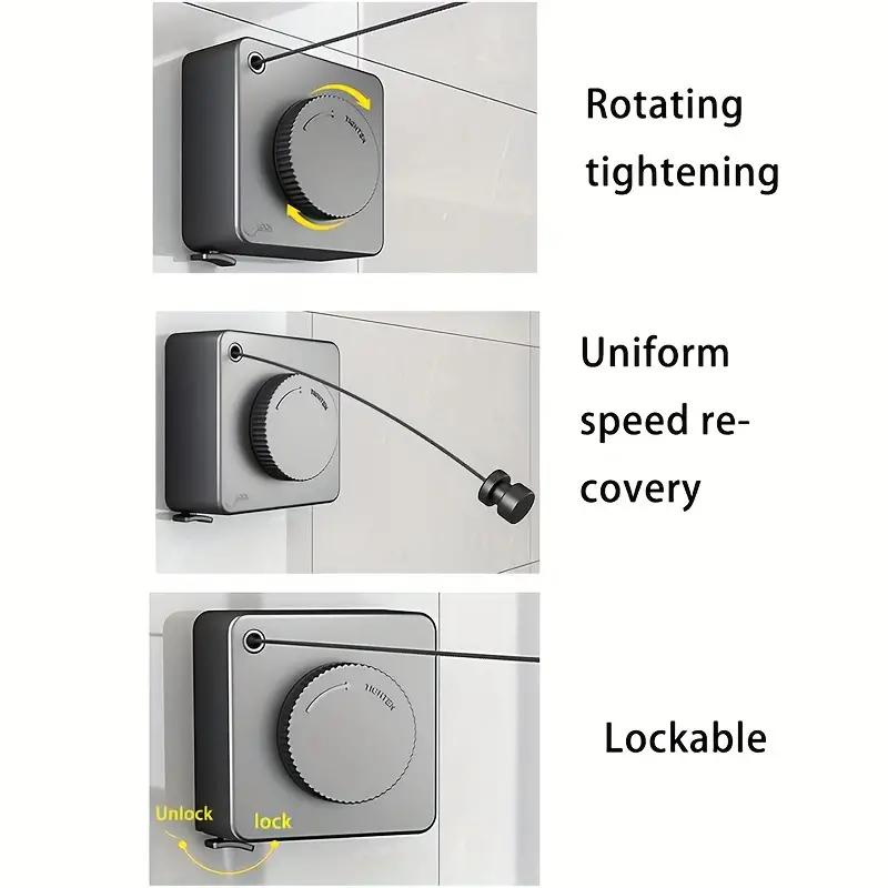 Retractable Clothesline Indoor and Outdoor Clothes Wall Hanger Drying Rack Balcony Bathroom Invisible Clothesline Wire Rope