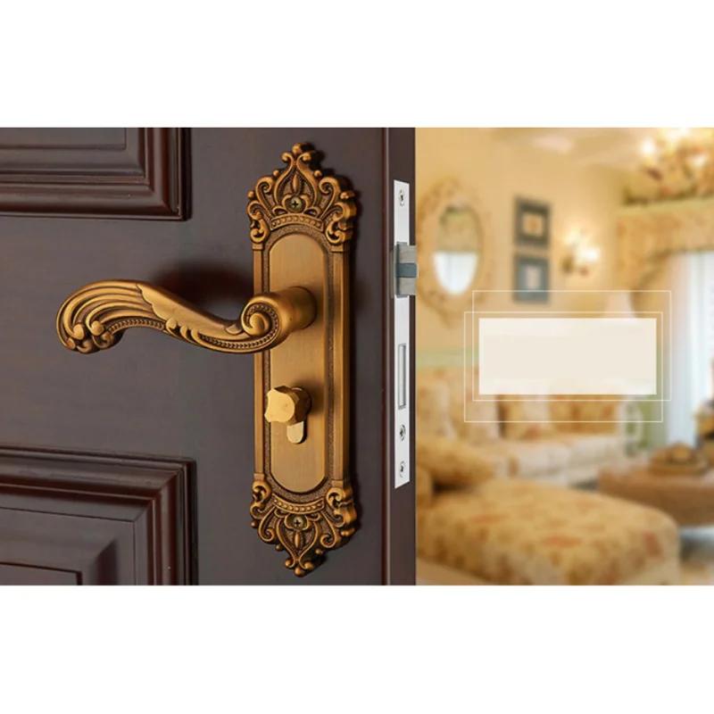 Rod Type Door Handle with Three Keys, Used for Vintage Interior Door Latches In Offices or Front Doors Door Handles