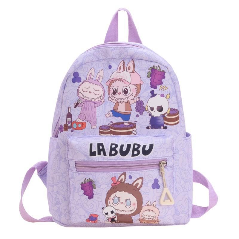 Adorable Labubu Cartoon Kids Backpack Lightweight Nylon Design For Ages Two To Six
