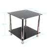 Black Glass Chrome Legs Coffee Side Coffee Lamp End Table