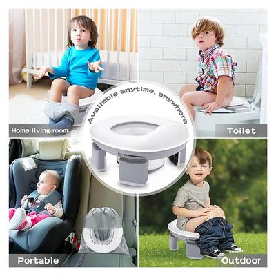3 In 1 Travel Toilet Seat Foldable Silicone Baby Potty Training Seat Gray Blue Pink