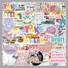50 Mental Health Doodle Stickers - Inspirational English Slogans for Personalizing Laptops, Phones, and Cases