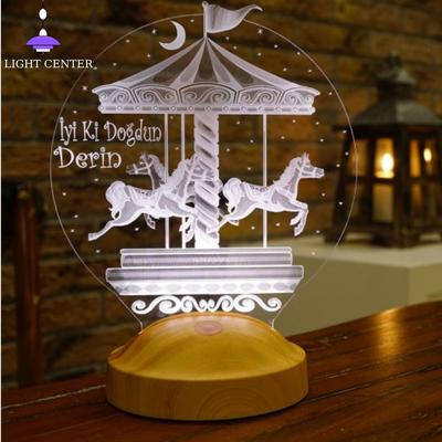 Anpassbare 3D-/Karussell-Nachtlampen für Kinder, Schreibtischdekoration, coole Lampen, Schlafzimmerlampe, Nachttischlampen, Wohnkultur