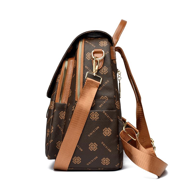 Retro Print Backpack Women's Multi-Functional Travel Small Backpack Commuter Backpack
