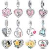 925 Silver Heart Shaped Sunflower Charms Beads For Women Fit Bracelet DIY Birthday Anniversary Jewelry Gifts