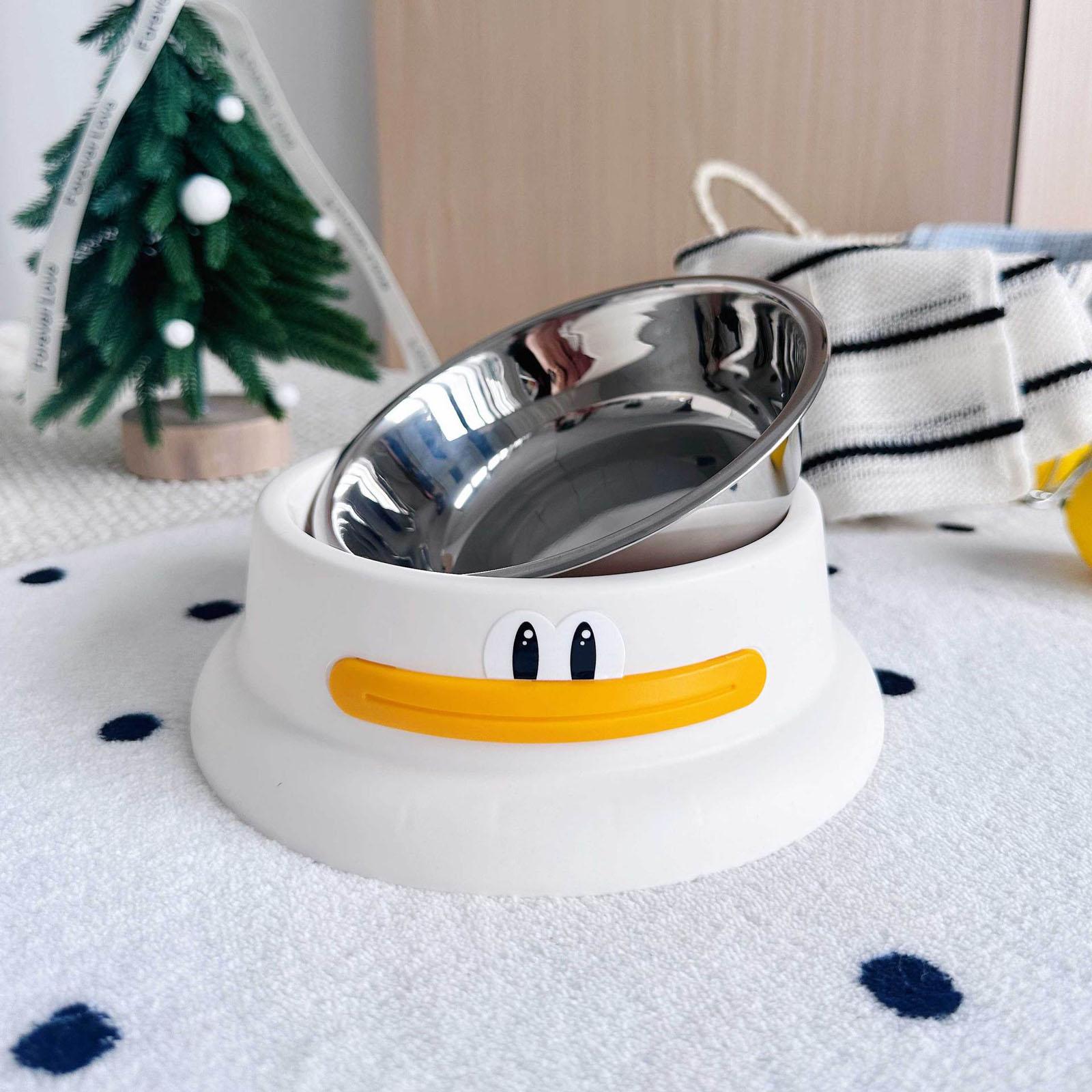 

Stainless Steel Pet Bowl, -Tip - & Dog Food Bowl, Integrated Design for Small, Medium & Large One Size білий