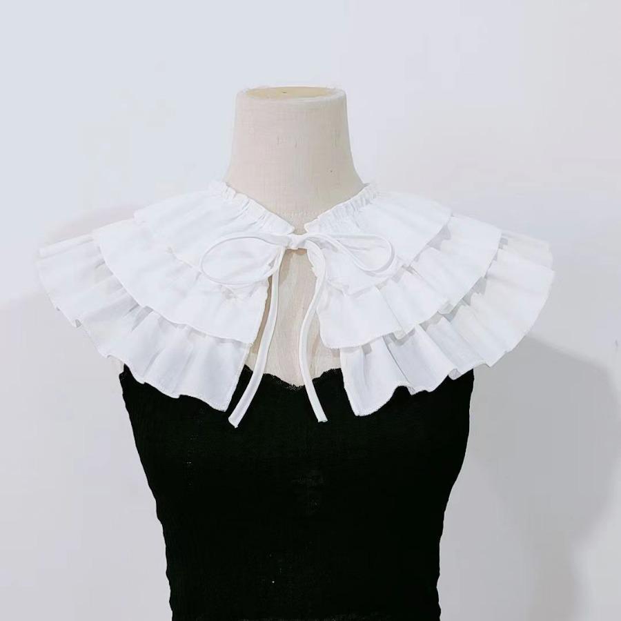 

Retro Court-Style Multi-Layer Ruffle Lotus Leaf Collar for Elegant Women белый