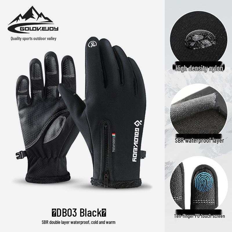 

Водонепроницаемые зимние сенсорные перчатки DB03 для мужчин и женщин - Ветрозащитные, теплые на флисовой подкладке для велоспорта, альпинизма, катания на лыжах Double Extra Large
