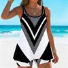 Damen Tankini Badeanzug 2-teilig Vielfältiger Retro-Stil Druck Pflanzenmuster Urlaubs Badeanzüge