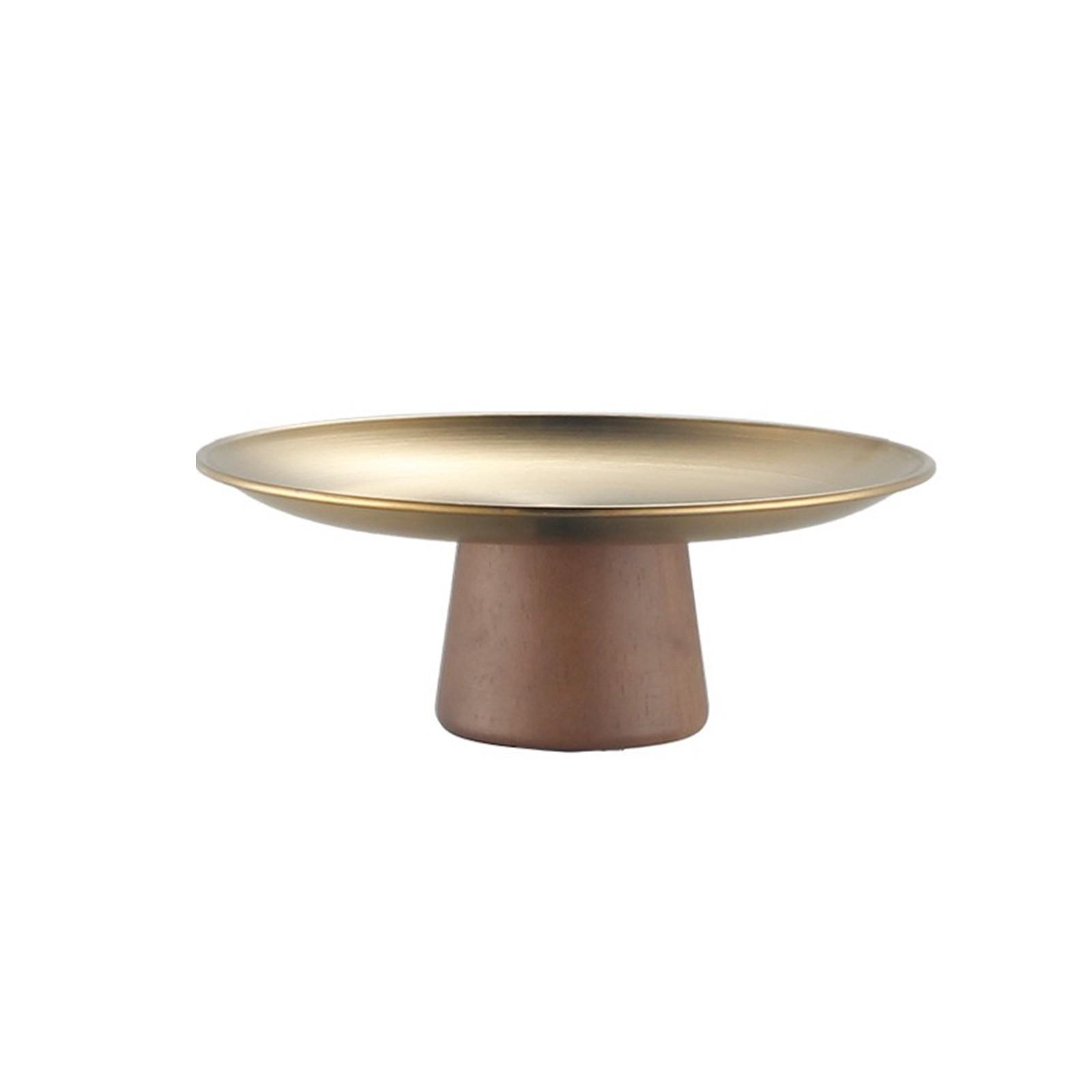 

Поднос для торта Тарелка для фруктов Нержавеющая сталь Высокая подставка Gold 20cm