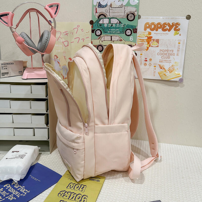 Einfarbiger Studenten-Schulranzen Unisex Rucksack mit großer Kapazität Reise-Rucksack