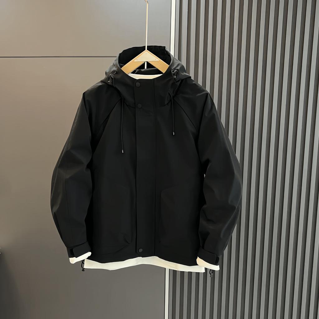 Spring and Autumn Hooded Jacket Men's Casual Versatile Fashion Sports Simple Outdoor Jacket