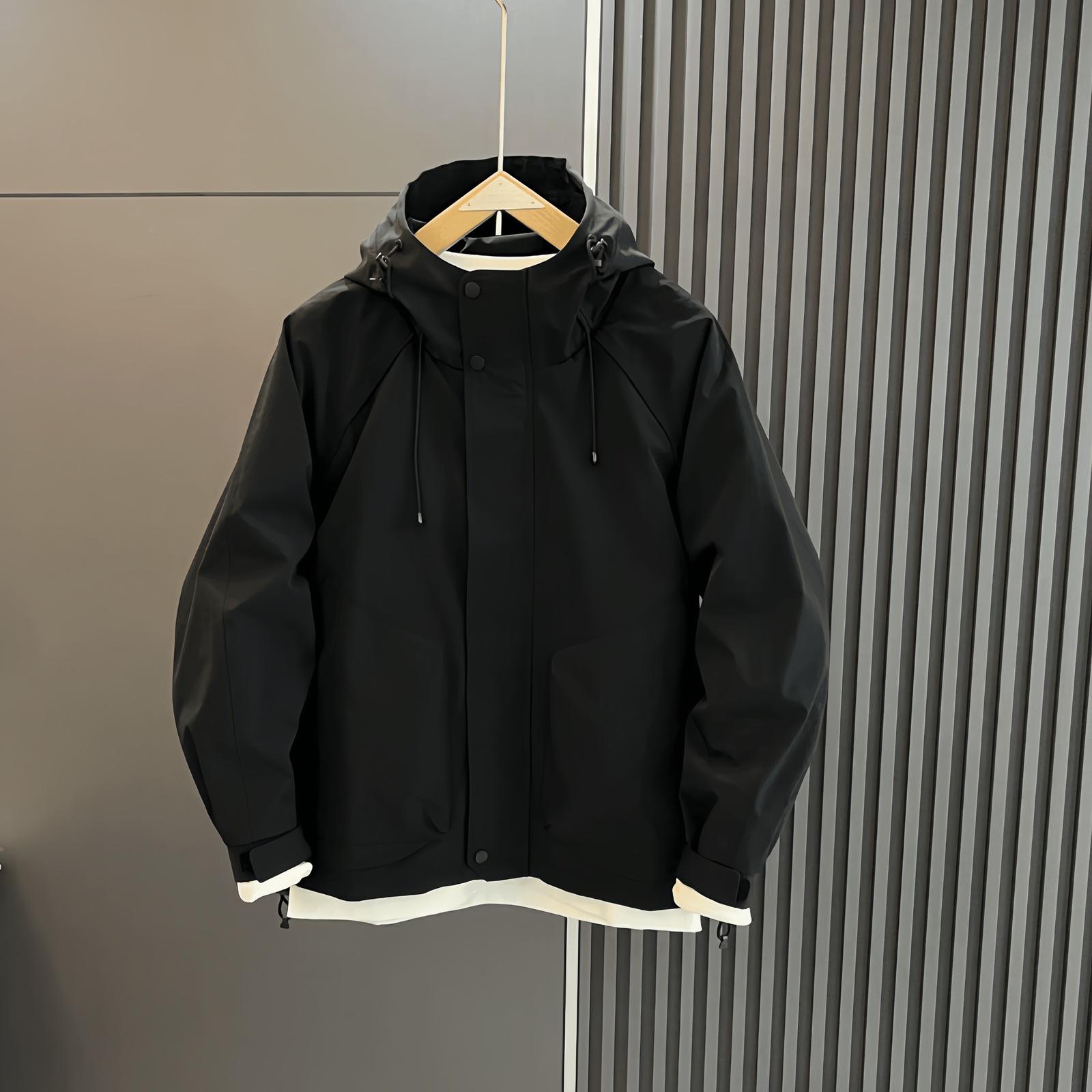 

Весенне-осенняя куртка с капюшоном, мужская, повседневная, универсальная, модная, спортивная, простая, для улицы 3XL