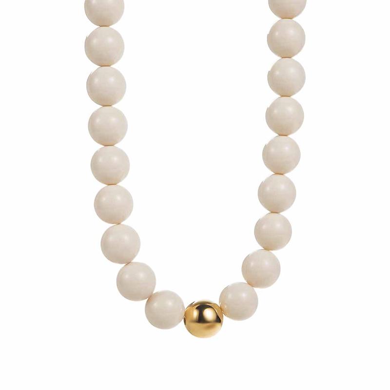 Solid Color Acrylic Bead Necklace Sweet Candy Colored Bead Fashion Cute Bohemian Handmade Colorful Collarbone Chain