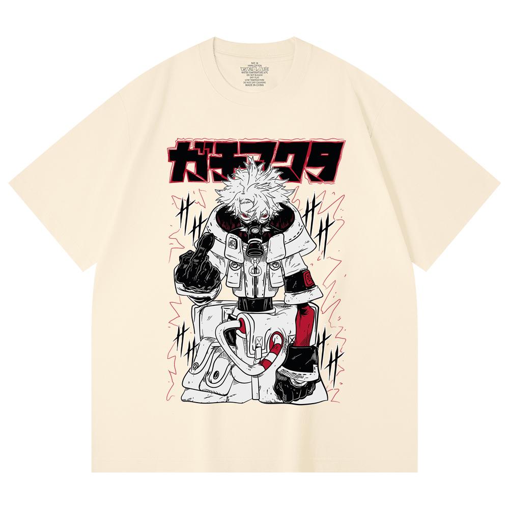 230 Gsm 100% Cotton Gachiakuta V5 Rudo White Print Unisex Heavy Cotton T Shirt