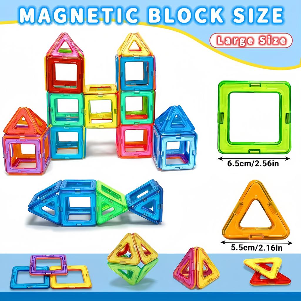Magnetic Building Blocks DIY Magnets Toys Medium Size STEM Toys Construction Toys Learning Educational Magnet Toys