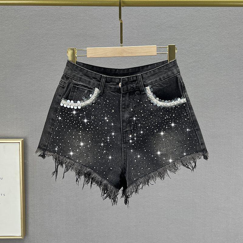 

Европейская станция Тяжелая промышленность Шорты из денима с высокой талией, стройнящие Smoke Gray S