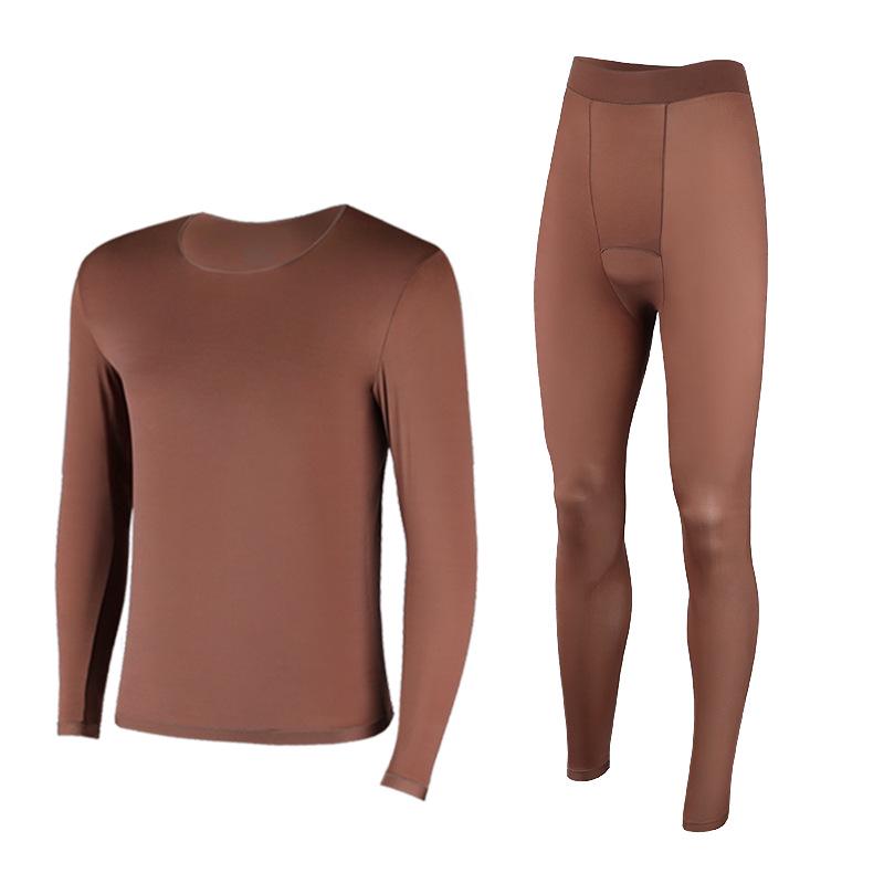 Pánská podzimní/zimní sada pro zkrášlení pleti: Hřejivé spodní prádlo s kyselinou hyaluronovou, Ultratenké, Neviditelné, Antistatická základní vrstva, Oblečení vyživující pokožku.