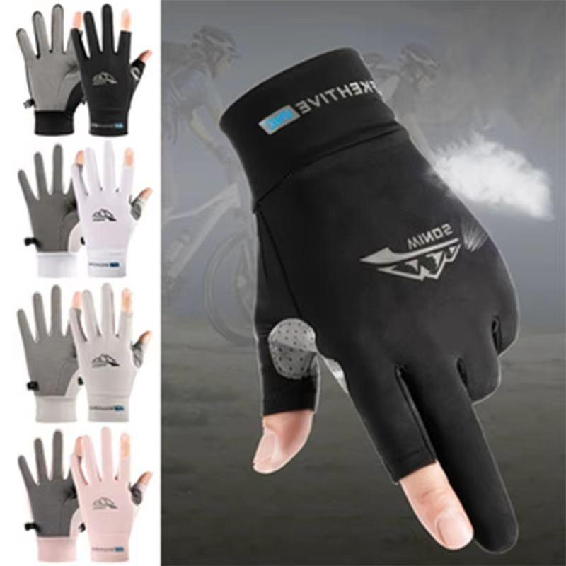 Fahrradhandschuhe Anti-Rutsch Atmungsaktiv Herren Damen Dünn Eis Seide Sonnenschutz Vollfingerhandschuhe Outdoor Sport Fahren Angeln Handschuhe