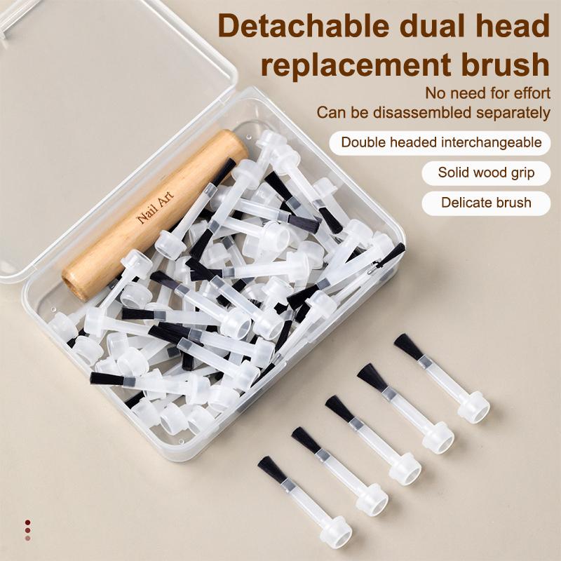 1Box Disposable Nail Polish Brush Nail Polish Bottle Replacement Head Brush Nail Art Brush Liquid Applicators Manicure Tools