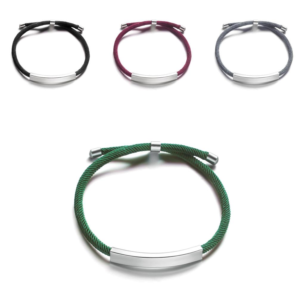 Stainless Steel Diy Braided Bracelet With Inspirational Engraving For Men And Women