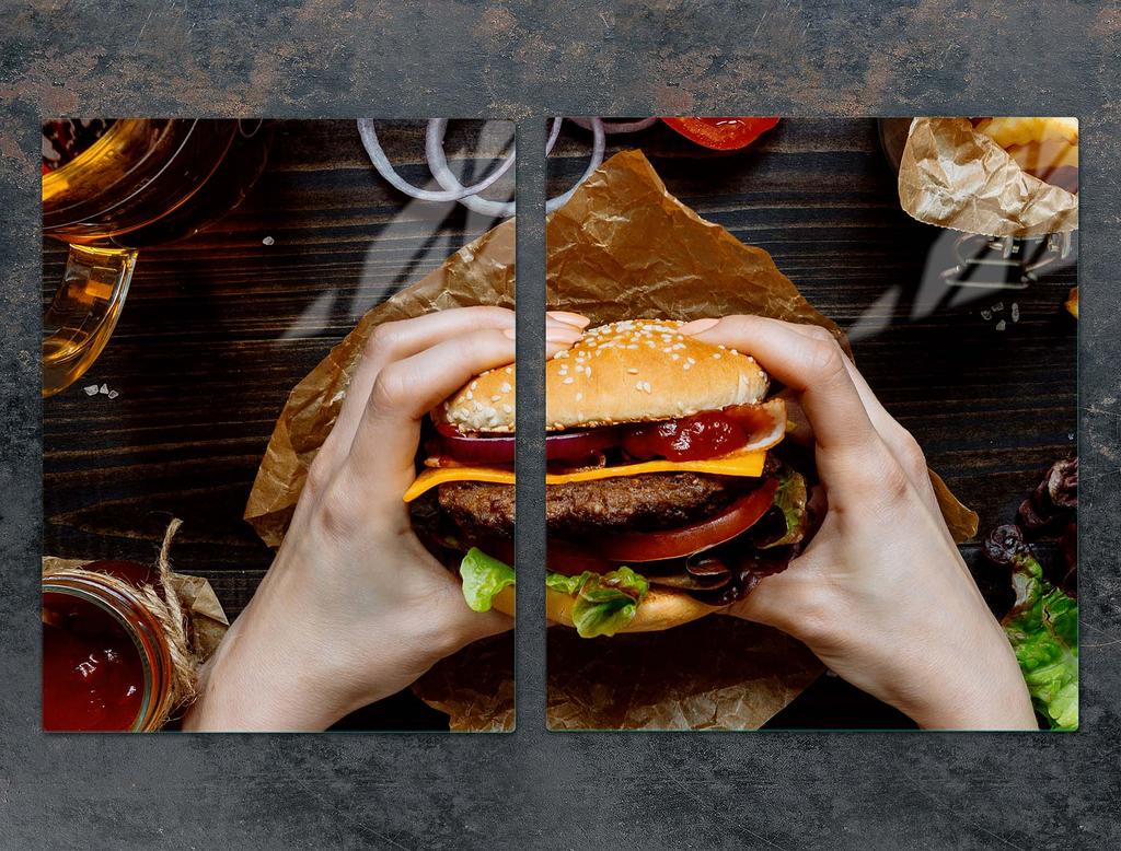 SZKLANA PŁYTA OCHRONNA NA KUCHENKĘ 85x52 HAMBURGER