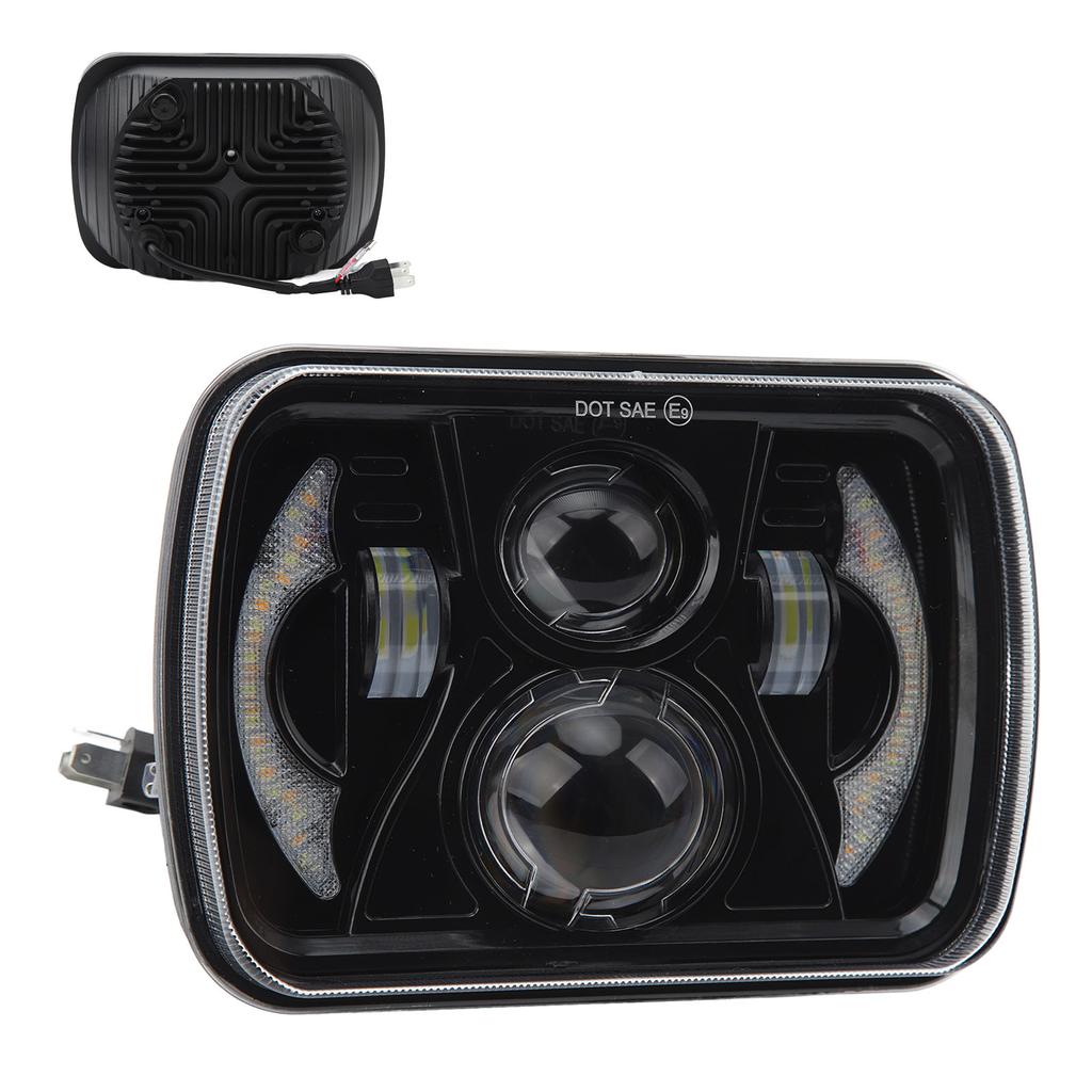 Car Square Headlight LED DRL Headlamp Turn Signal Water Resistant High Transmittance Light 12 to 48V
