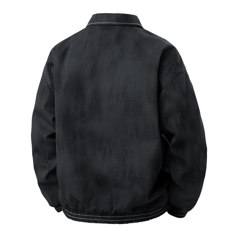Trendy Plus Size Lapel Jacket for Spring/Autumn – Loose Fit Workwear Shirt