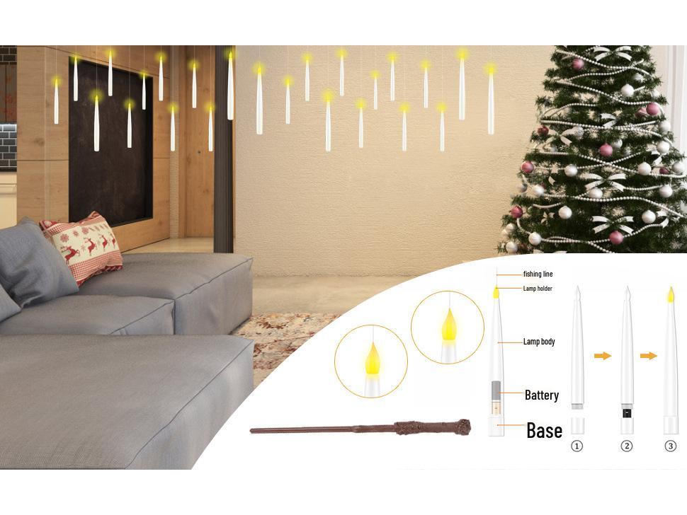 Floating LED Christmas Candle Lights for Tree and Magic Wand Decorations