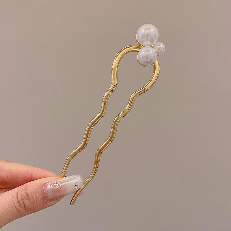 Elegant U-Shaped Chinese Hairpin: Women's Bun Tool, Decorative Insert Comb, Premium Hair Accessory
