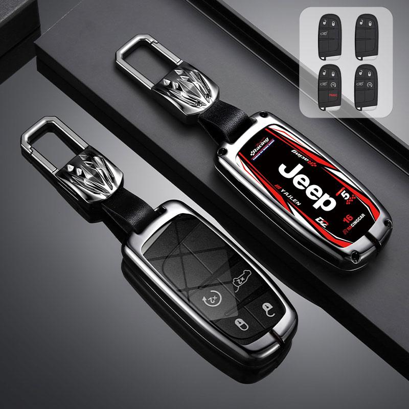 Für Jeep Zinklegierung Schienenstil Auto Schlüsselhülle Für Jeep Grand Cherokee WK2 KL Wrangler JK Renegade Commander Compass 2018 2022
