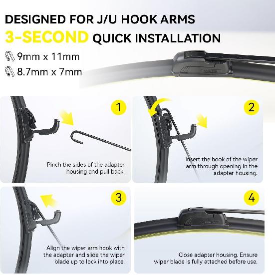 DOGTAIL 22 Inch Wiper Blades For Ford F150 2009-2025 F250 2009-2025 Ford Expedition 2007-2025, All Season Automotive Replacement Scrubblade Front