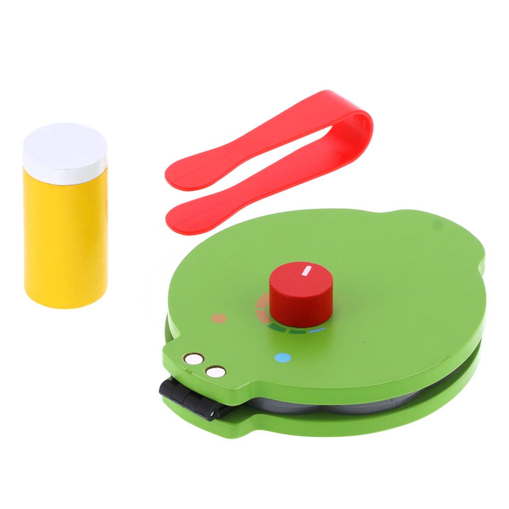 Simulation Pancake Machine Toy Children Kids Pancake Maker Cooking Wooden Kitchen Toys