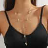 Vintage Goldfarbenes Herz Langes Halskettchen für Damen Exquisite Quasten Y-förmige Halskette Luxuriöser Schmuck für Hochzeiten Geschenke Accessoires