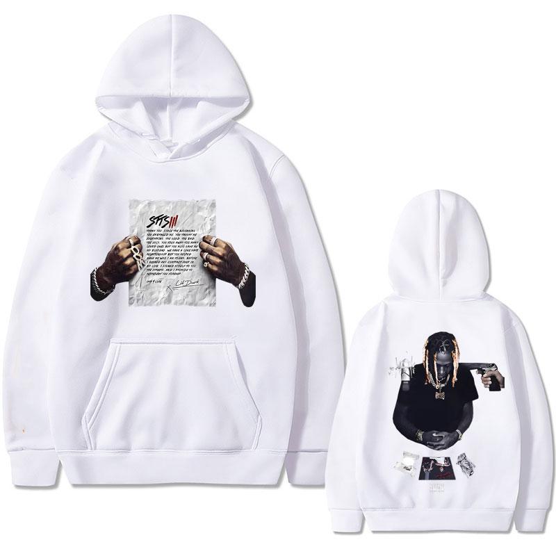 Rapper Lil Durk Double Sided Print Hoodie Men's Cool Streetwear Men Hip Hop Fashion Sweatshirts Male Vintage Oversized Hoodies