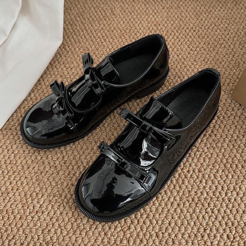 Fashion Spring New Single Shoes Women Fashion Round Head Deep Mouth Butterfly Knot Soft Sole Waterproof Non-slip Low-top Shoes