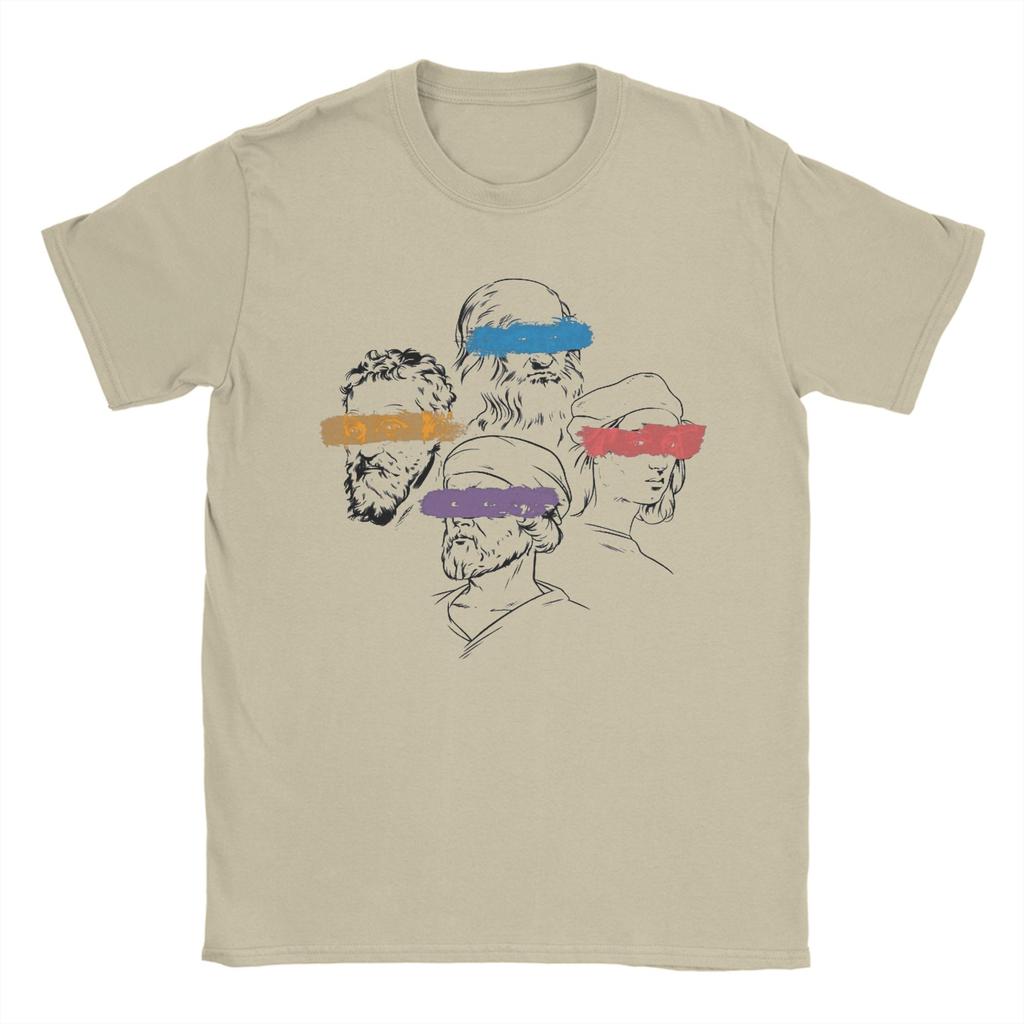 Men's T-Shirt Science Turtles Funny 100% Cotton Tee Shirt Short Sleeve Mutant Ninja Renaissance T Shirts Crew Neck Clothing New