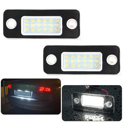 2Pcs For A8 D3 S8 Quattro 4E 2002-2010 Car Rear White LED License Plate Light Number Lamps OE #4E0943021 Xenon Whtie Light