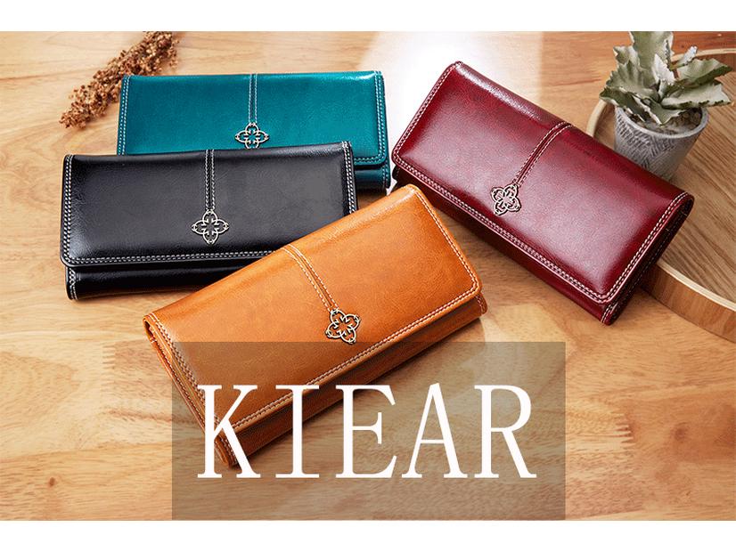 2025 Damen Retro Ölwachsleder Lange Geldbörse, Europäischer & Amerikanischer Stil