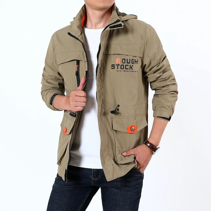 Spring and Autumn Outdoor Casual Jacket Middle-aged Jacket Large Size Medium and Long Waterproof Breathable Jacket