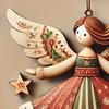 Christmas Wooden Angel Ornaments Rustic Angel Christmas Tree Ornament Retro Small Angel Hanging Decoration for Holiday Party Decor
